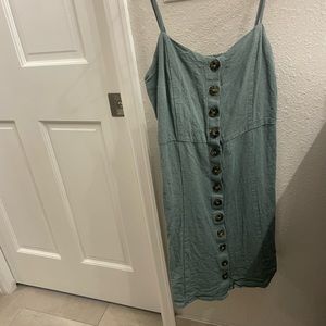 Altar’d State teal button up dress - perfect summer dress